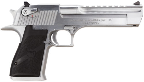 Magnum Research DE44BC Desert Eagle Mark XIX 44 Rem Mag Caliber with 6" Picatinny Barrel, 8+1 Capacity, Overall Brushed Chrome Finish Carbon Steel, Beavertail Frame, Serrated Slide & Black Rubber Grip