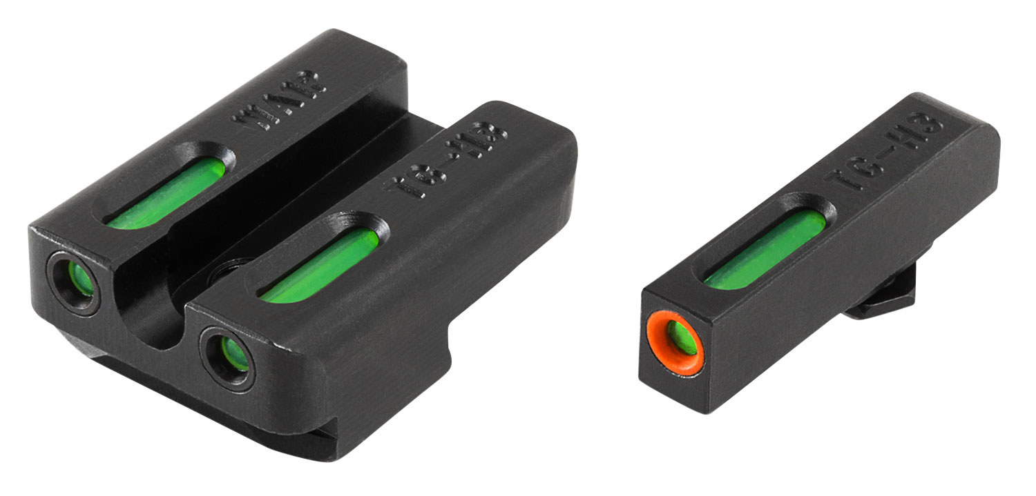 TruGlo TG13WA1PC TFX Pro Black | Green Tritium & Fiber Optic Orange Outline Front Sight Green Tritium & Fiber Optic Rear Sight
