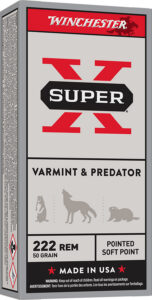 Winchester Ammo X222R Super X  222Rem 50gr Jacketed Soft Point 20 Per Box/10 Case