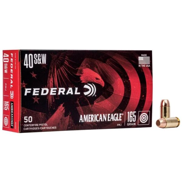 American Eagle Handgun Ammunition .40 S&W 165 gr FMJ 1130 fps 1000/ct