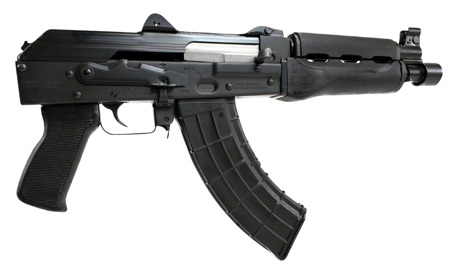 Zastava Arms Usa ZP92762M ZPAP 92 7.62x39mm 30+1 10" Black, Polymer Grip, Dark Wood Handgaurd