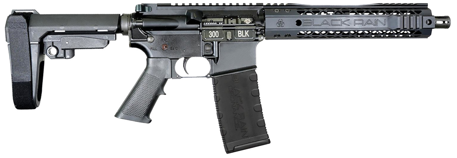 Black Rain Ordnance  Spec15  5.56 NATO 30+1 10.50" Black Nitride Steel Barrel, 10" M-LOK Handguard, Black Anodized Aluminum Picatinny Rail Receiver, Tactical SBA3 Brace, Black G.I. Grip